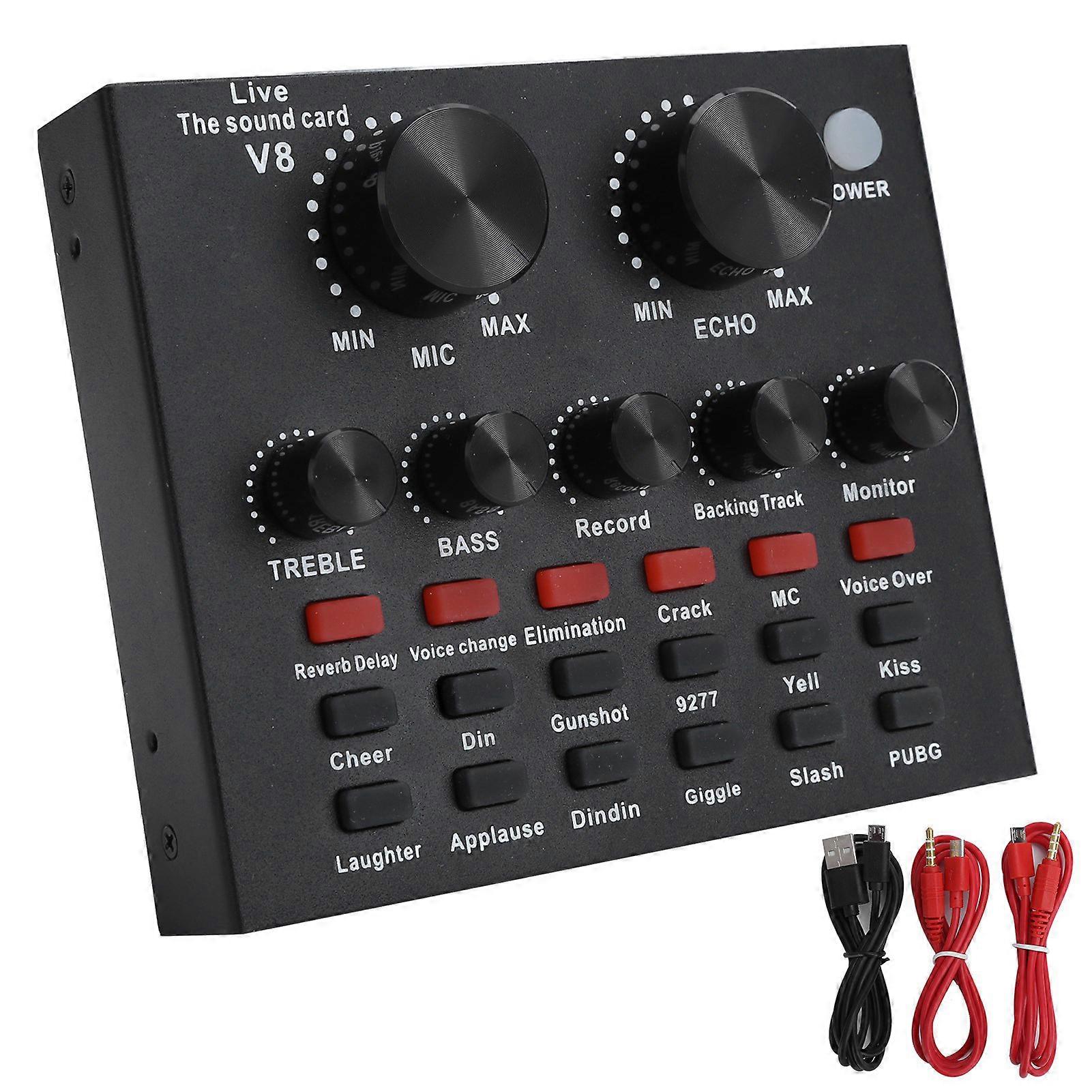 Live Sound Card Voice Changer Bluetooth Support Mobile Phone Computer Headset Using