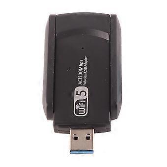 Dual Antenna USB 3.0 WiFi Wireless Adapter Network Card 1300Mbps with Disk
