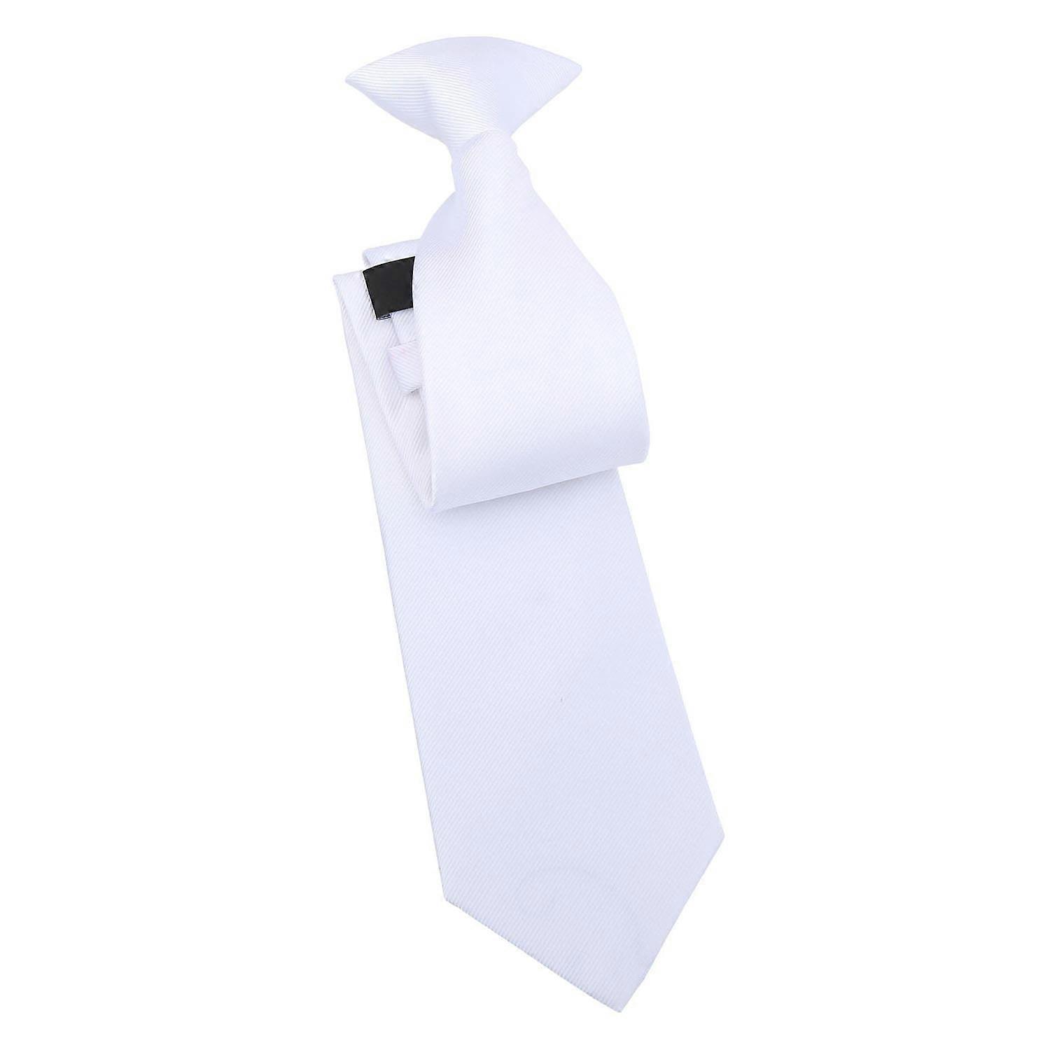 White Plain Twill Clip On Tie