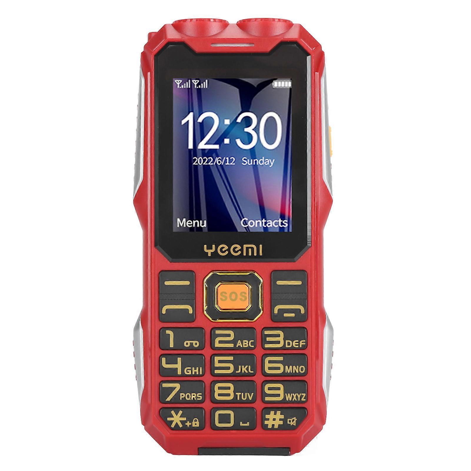4G Rugged Senior Cell Phone 2.6 Inch Screen Big Button 16800mAh Dual LED Flashlight Foreign Language Voice Broadcasting Dual SIM Dual Standby Red