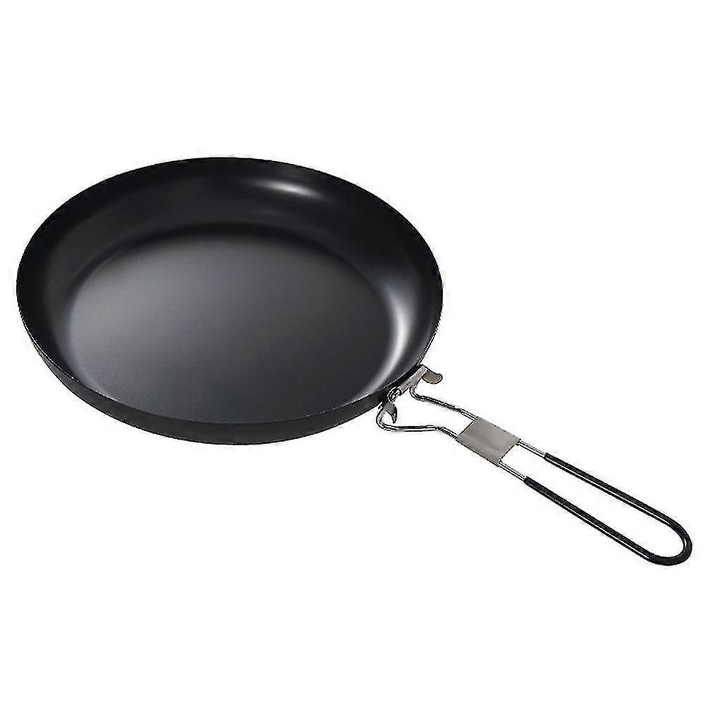 9 Inch Cast Iron Grill Pan With Foldable Handle Camping Non-stick Frying Pan