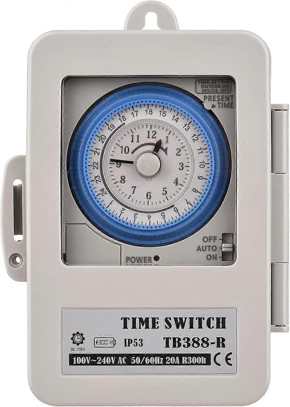 24 Hours Timer IP53 Rating Programmable al Timer Box AC 100-240V 15 Minutes Interval 96 Times ON/OFF