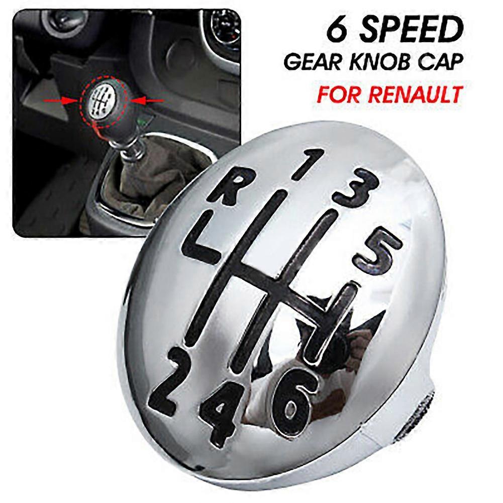 Practical To Use Gear Knob Cap Shift Knob 1 Pcs 6 Speed Gear Chrome For Renault Clio Megane Scenic High Quality