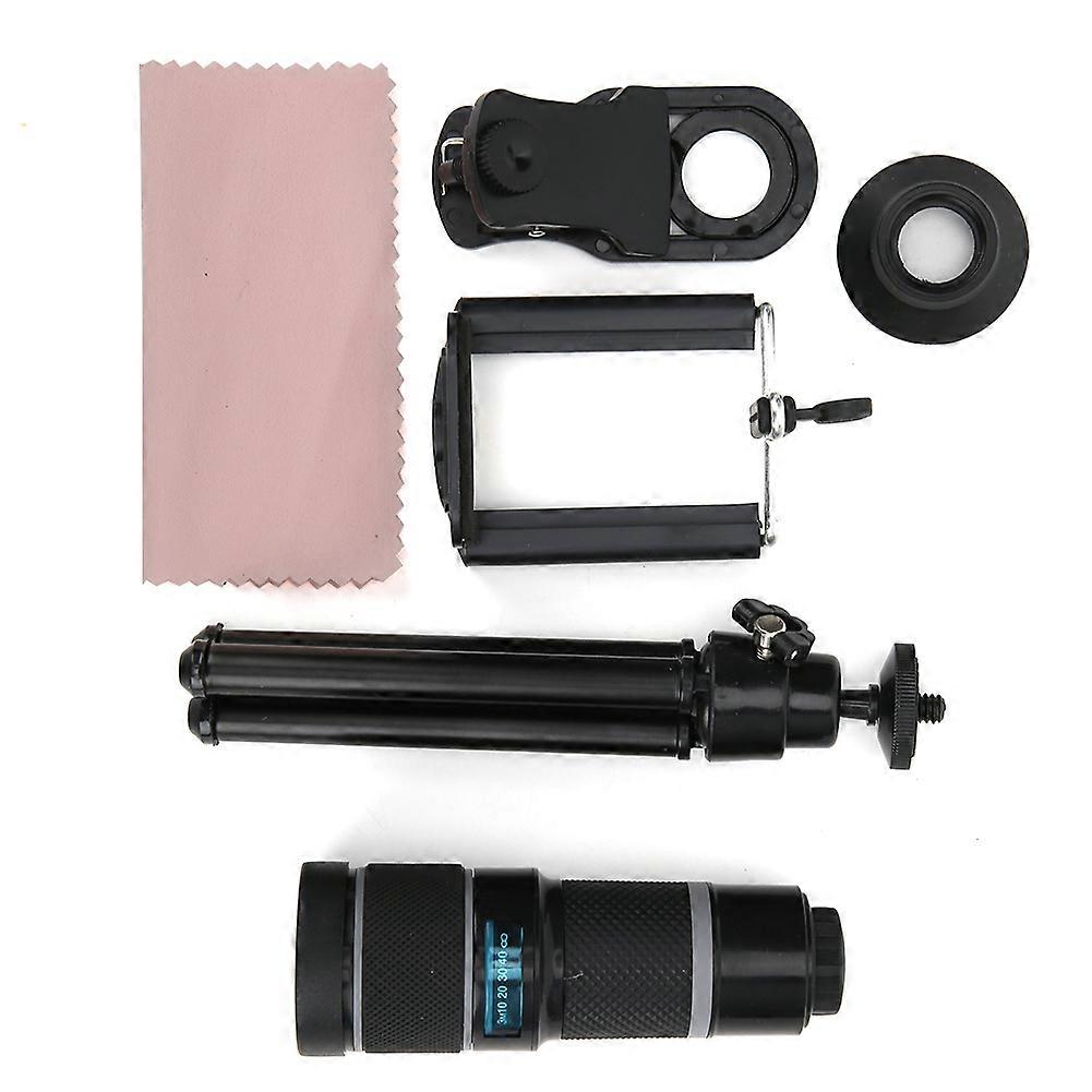 Outdoor Portable Mini Monocular Telescope Variable Focus 18X Night Viewing with Phone Clip Desktop Tripod