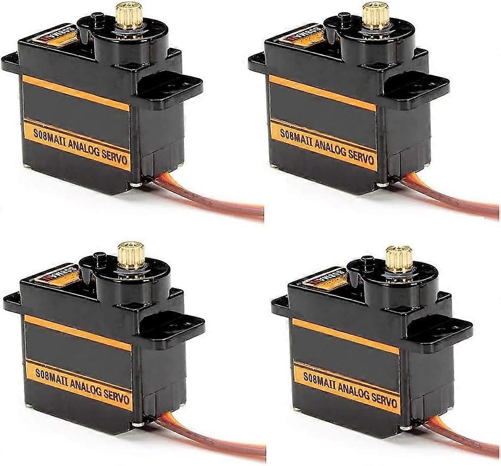 4 Piece ES08MA II 12g Mini Analog Servo Metal Gear Shockproof Compatible with Stable Machines for RC Model