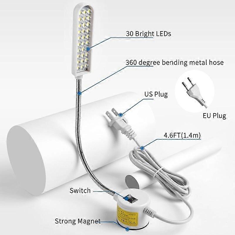 Super bright sewing machine light for worktable lathe drilling machine 30 bead LED magnetic multi-function flexible work light
