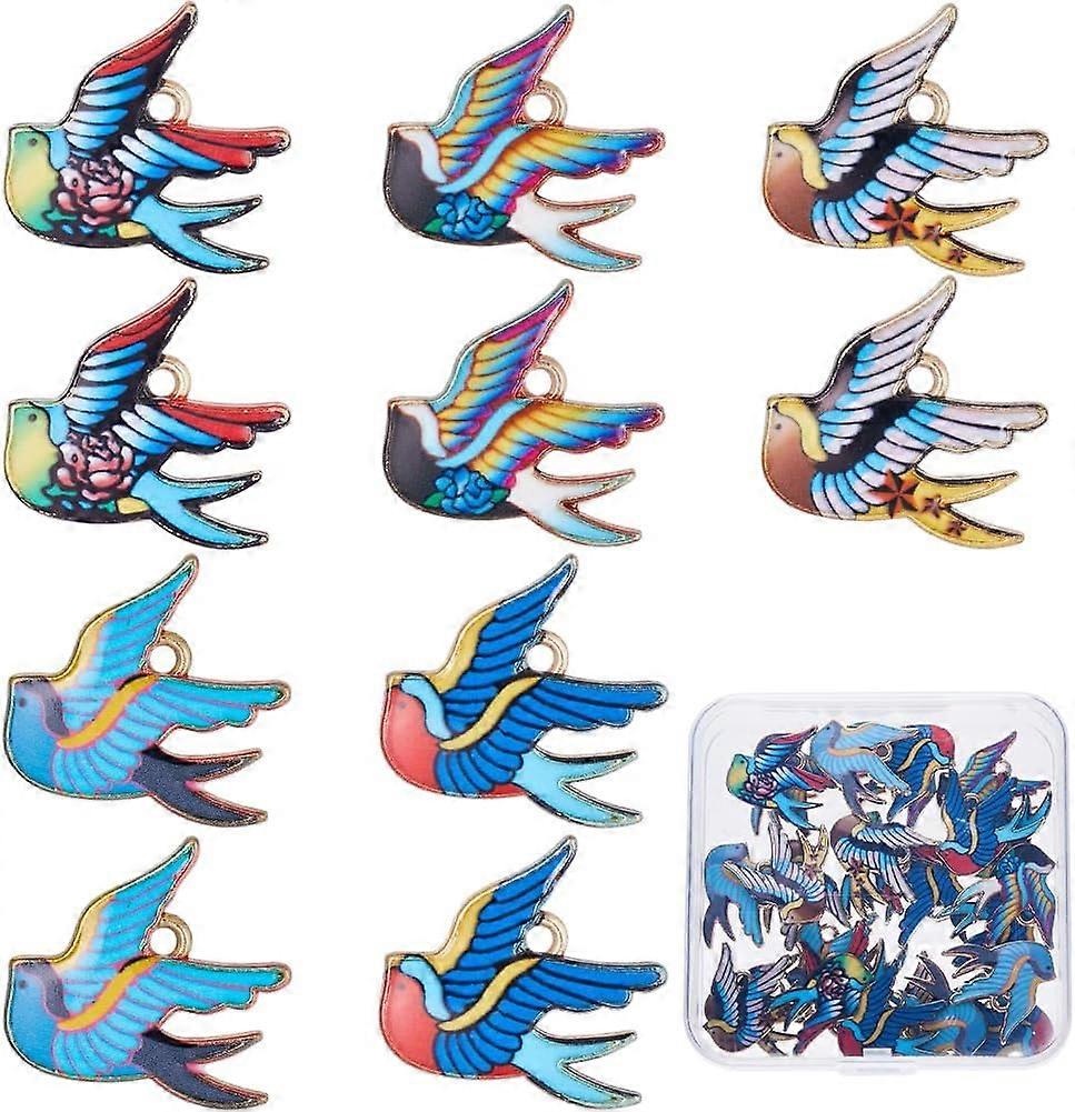 1Box Animal Charms Collections Printed Enamel Charm Easter Holiday Bunny Rabbit Charm Alpaca Cat Fish Turtle Bird Elephant Bull Charm