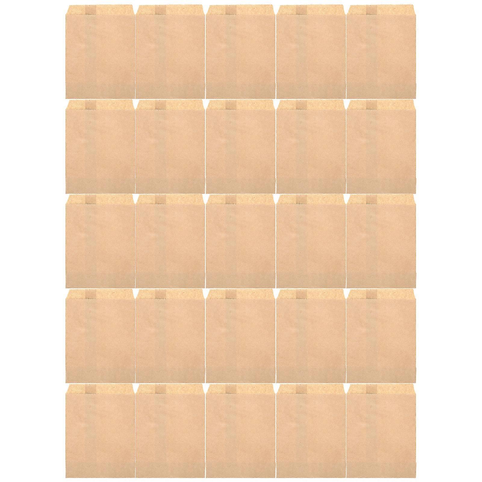 25Pcs Food Bag Foldable Kraft Paper Bag Pouch Packaging for Candy Nuts Cookies SnacksSmooth Surface