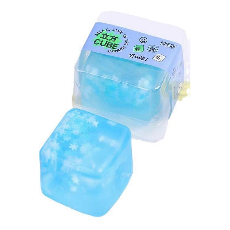 Ice Cube Squishy Toys TPR Transparent Ice Block Squishy Fidget Toys Stress Balls for Adults Stress Relief Toy Squeeze Toys Mini Squishies for Party Fa