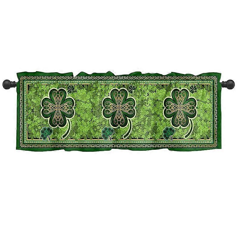 St Patrick s Day Valances For Windows - Green Shamrock Valance Curtains 1 Panel Patrick s Windows Valances Decor