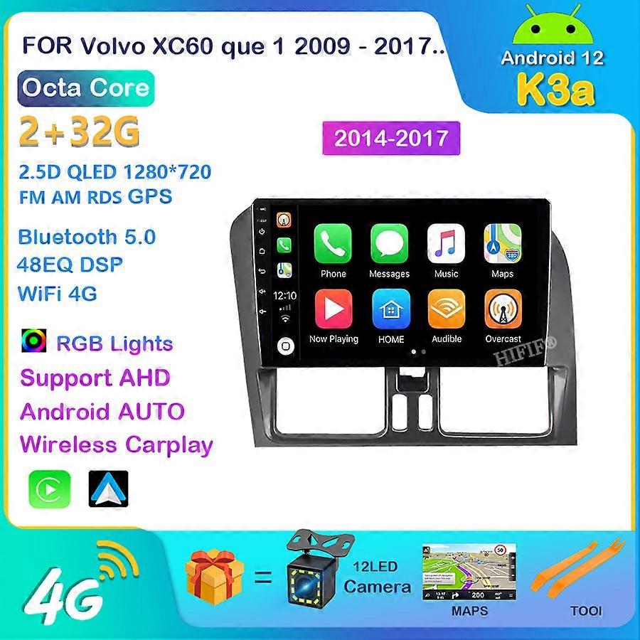 For Volvo XC60 2009 - 2017 Car Radio Android Car Multimedia Player Navigation GPS Android Auto Carplay No 2 Din 2din DVD