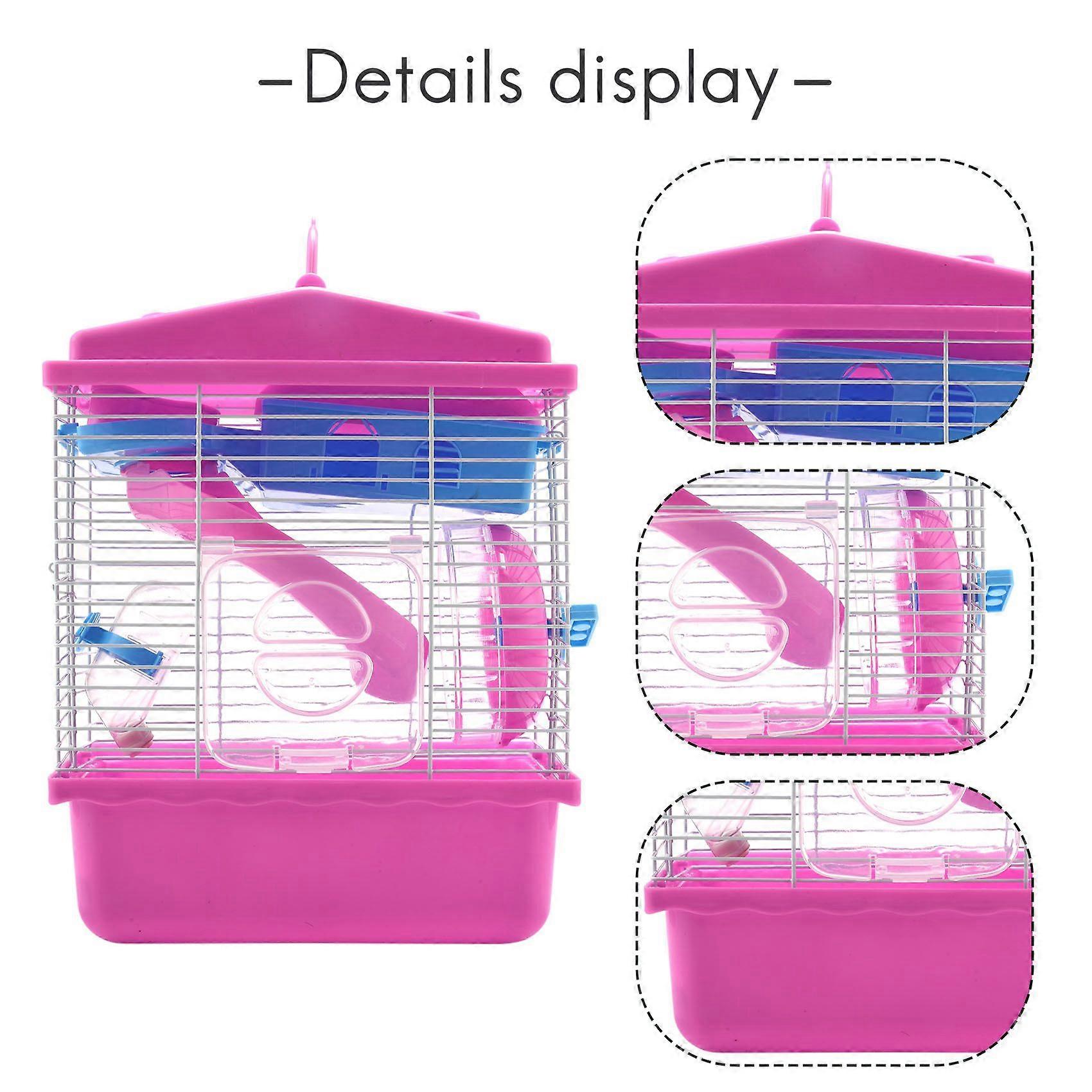 Double-Layer Hamster Cage | Silent Running Wheel Attached