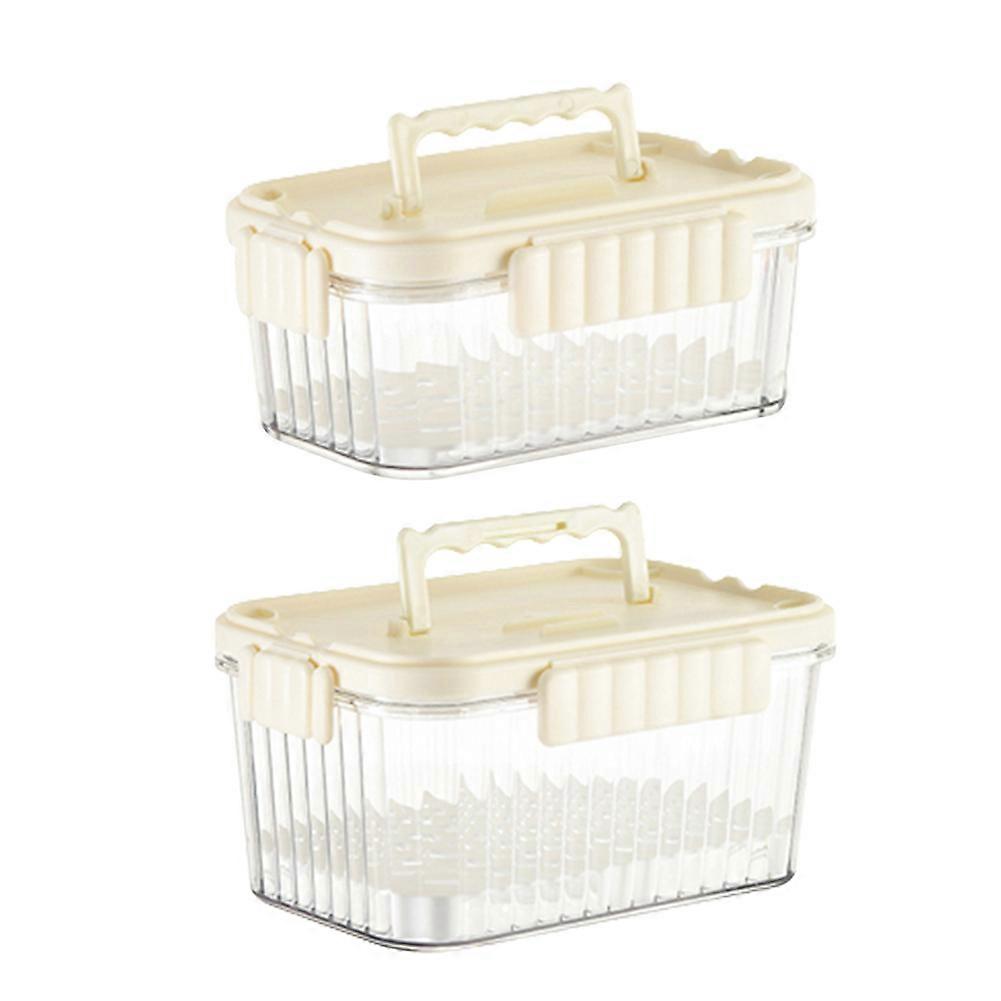550ml/1500ml Ice Box Crisper with Handle Portable Reusable Small Containers for Picnic Camping