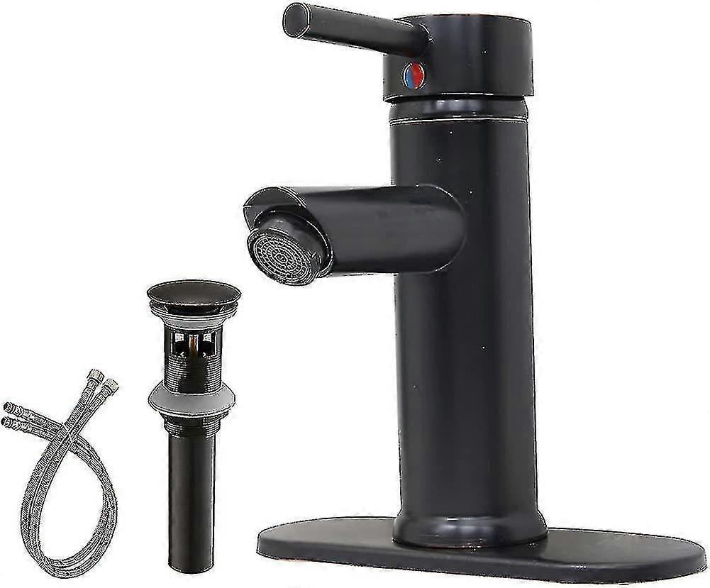 Bathroom Sink Faucet Supporting Drainage Assembly Single Handle One Hole