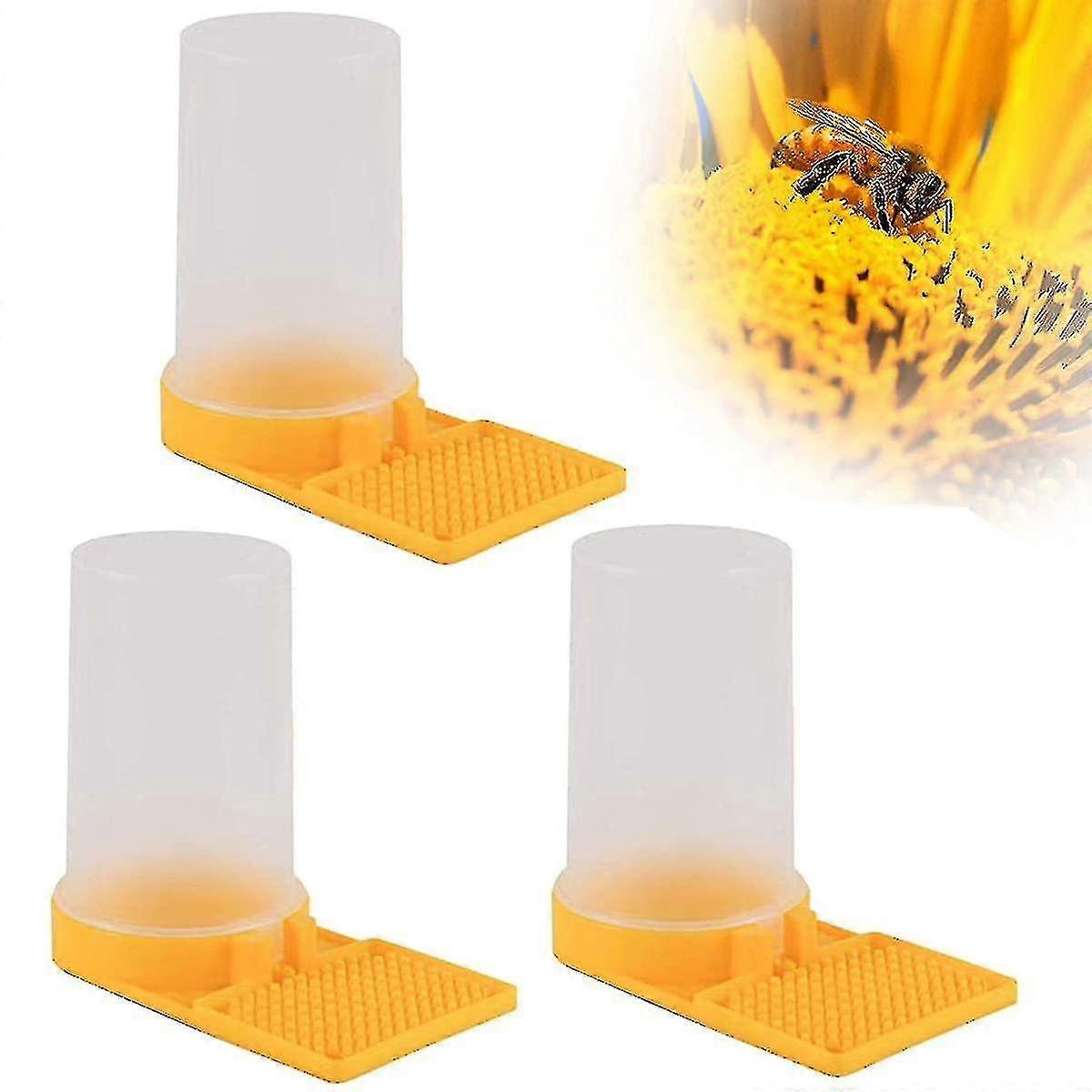 3pcs Waterer Multifunctional Beekeeping Supplies Plastic Yellow Liquid Feeding