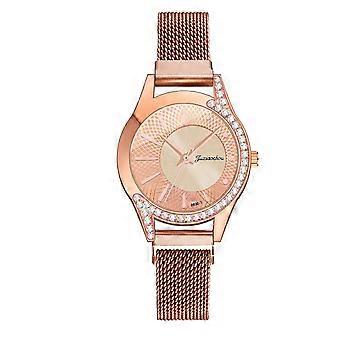 Juxiaoshou vrouwen mode horloge klok roestvrij staal casual jurk pols kristal