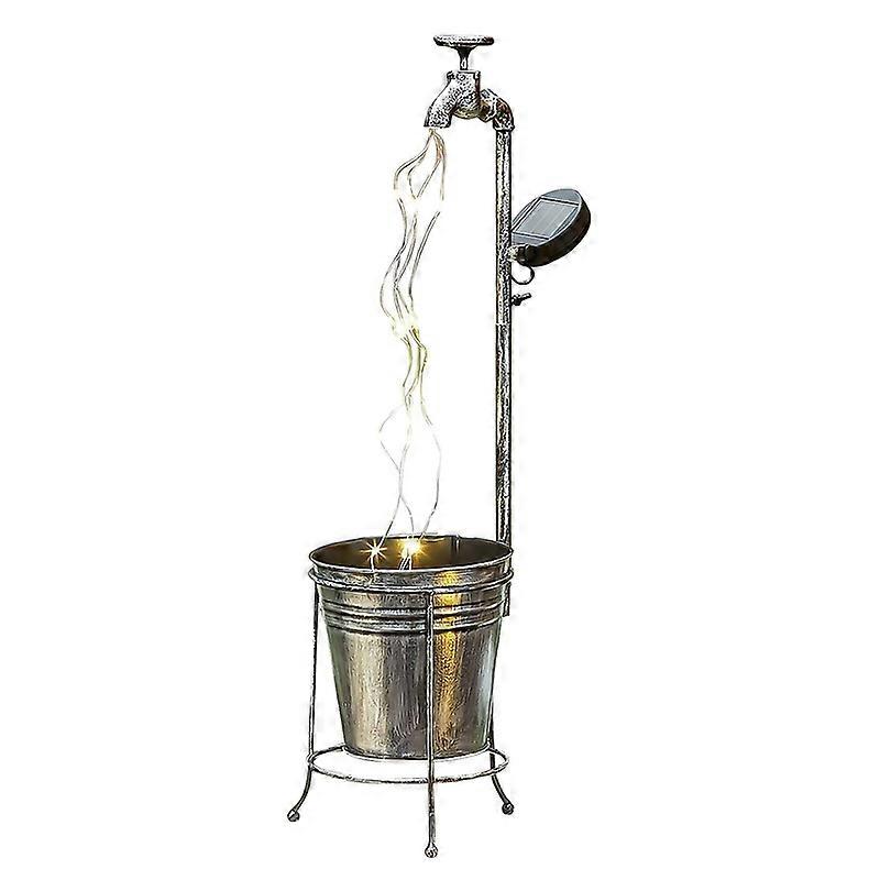 Flowerpot Lamp Solar Powered Rustproof LED Garden Art Light Pot for Yard KAESI KAESI