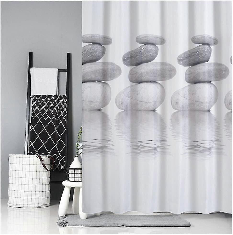 Gray Pebble Shower Curtain Mildew Resistant 200 * 200cm