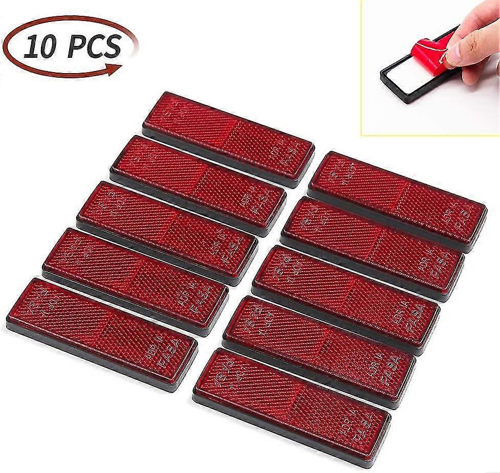10 X Rectangular Reflectors Self Adhesive Rectangular Reflector Trailer Reflectors Rectangular Reflectors, For Rv/caravans/car/trailer/safety Warning(