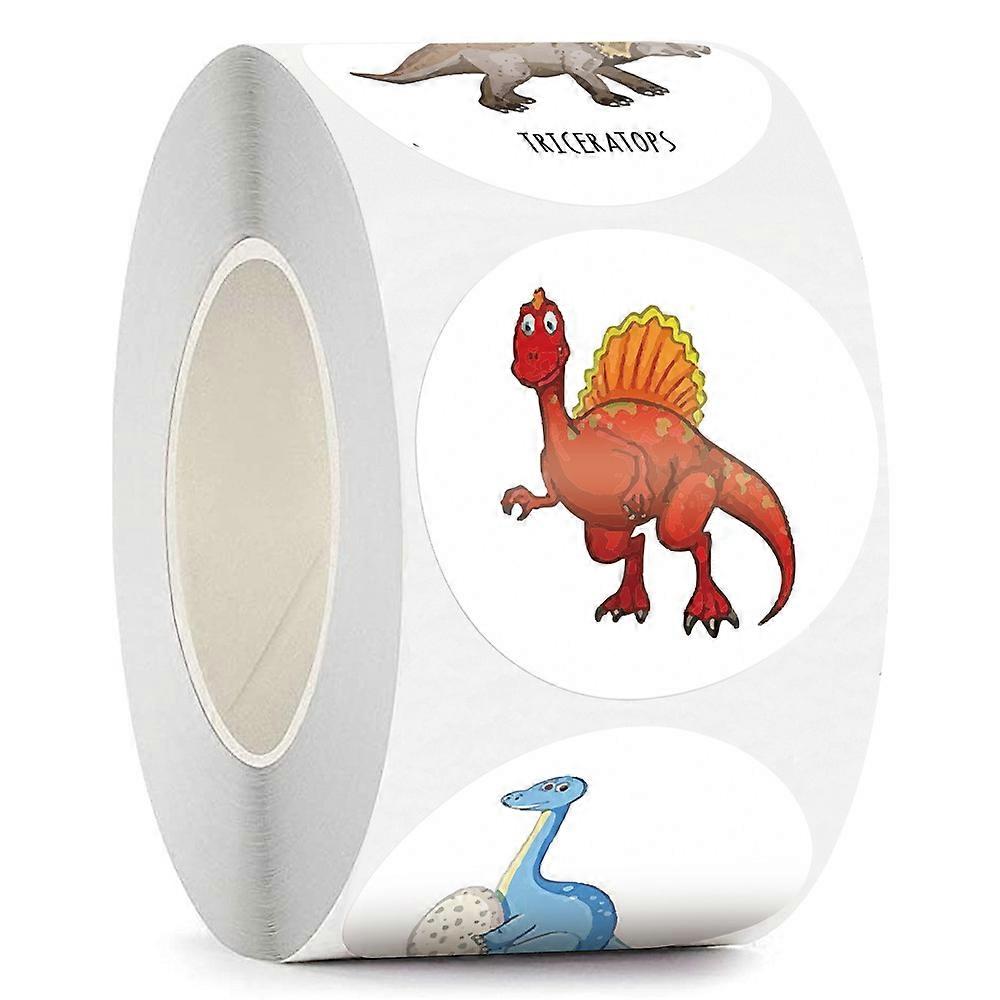 1 Roll 500PCS Dinosaur Pattern Sticker Labels 3.8CM Gift Wrapping