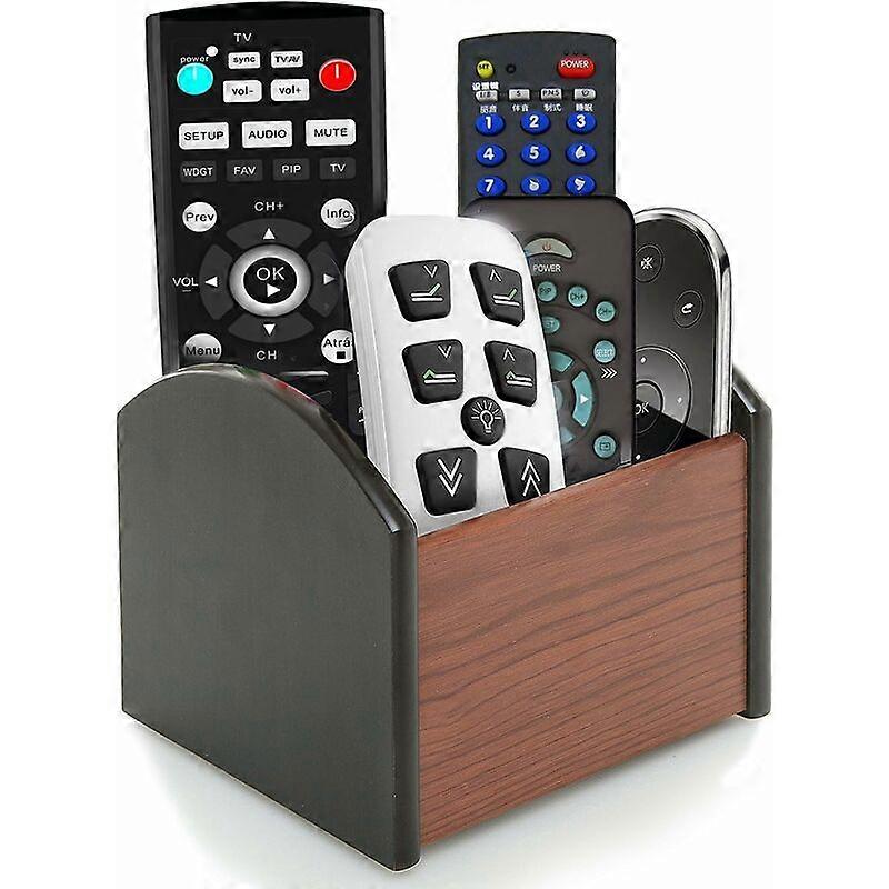 Rotating Remote Control Caddy Holder, Coideal Wooden Rotating 4 C