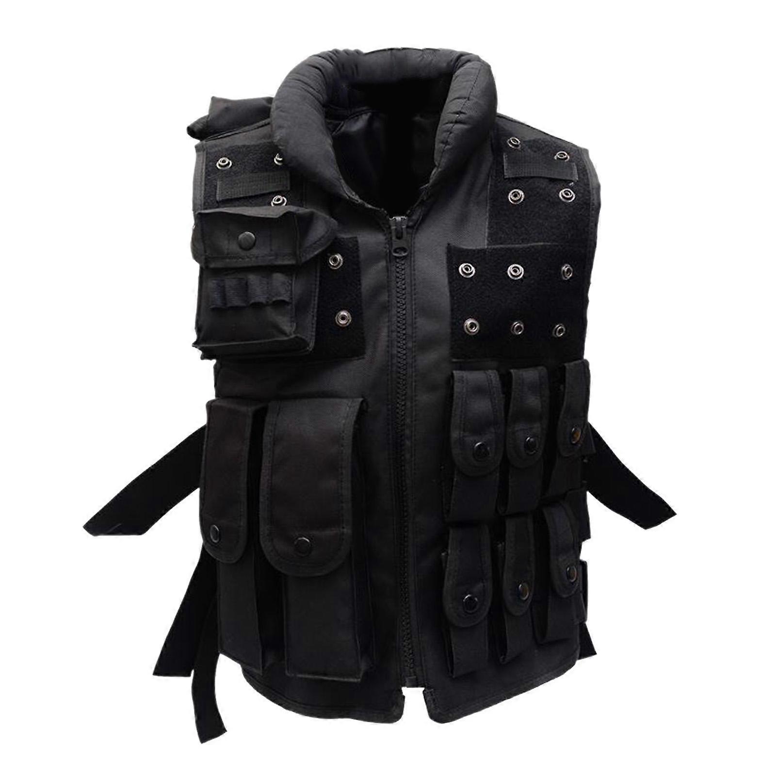 Militær taktisk vest Molle Airsoft Combat Assault Gear Pladebærer Sort 60cm