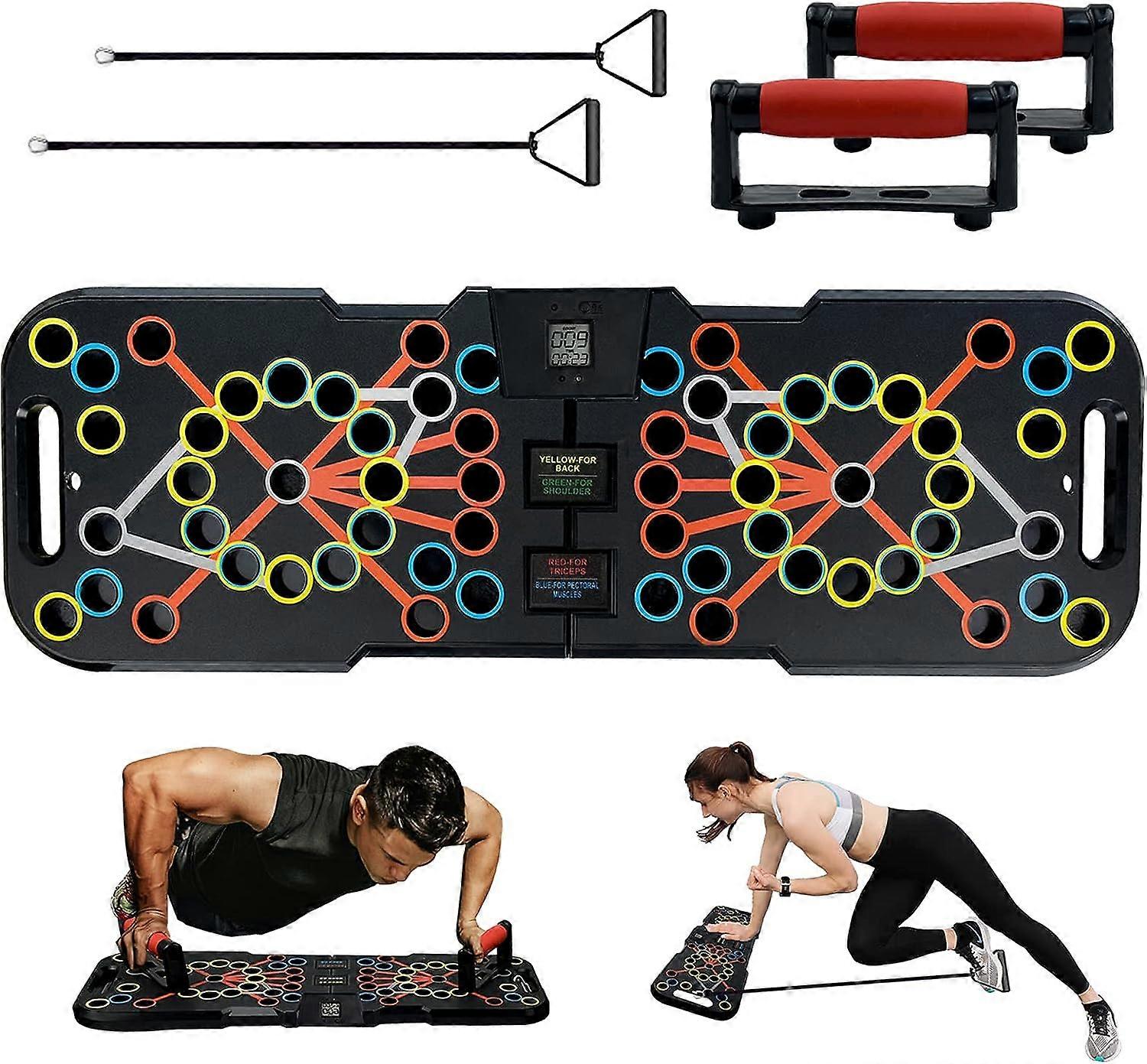 41 in 1 Push-up Bodybuilding Push Up Board met Handvat Smart MeterFoldable Resistance Band Board en Fitness Machine Systeem Spiertrainingsapparatuur