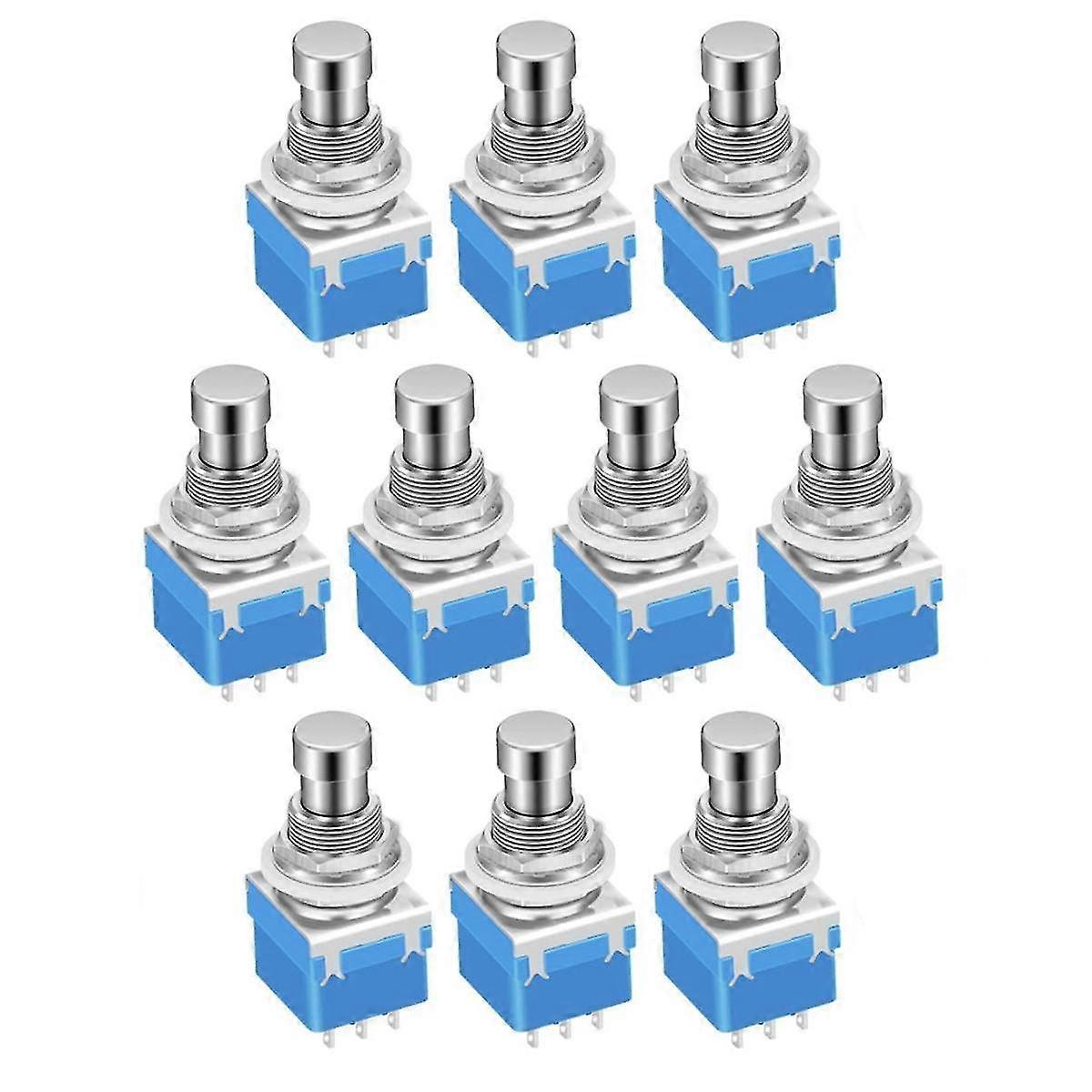 10pcs Guitar Effects Pedal Footswitch 3pdt Stomp Pedal Switch 9-pin Locking Push Button Foot Switch