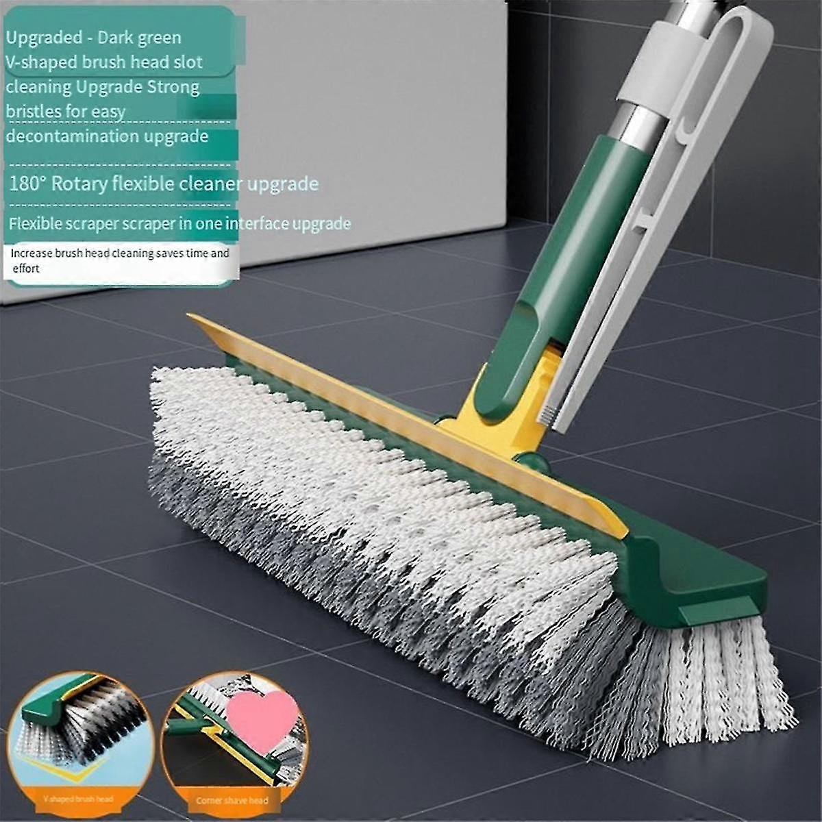 Long-handled Floor Brush, Multi-functional Scraping And Cleaning Brush, Cleaning Without Blind Spots Green