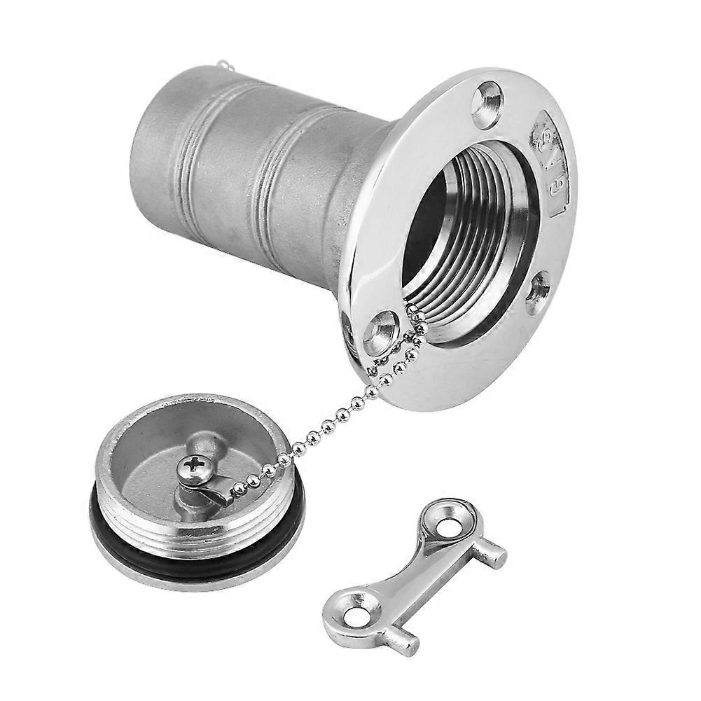 ステンレス鋼の高鏡のポーランドのデッキの注入口の帽子38mmの燃料ホースのボートのヨットの付属品のためのディーゼル燃料廃水