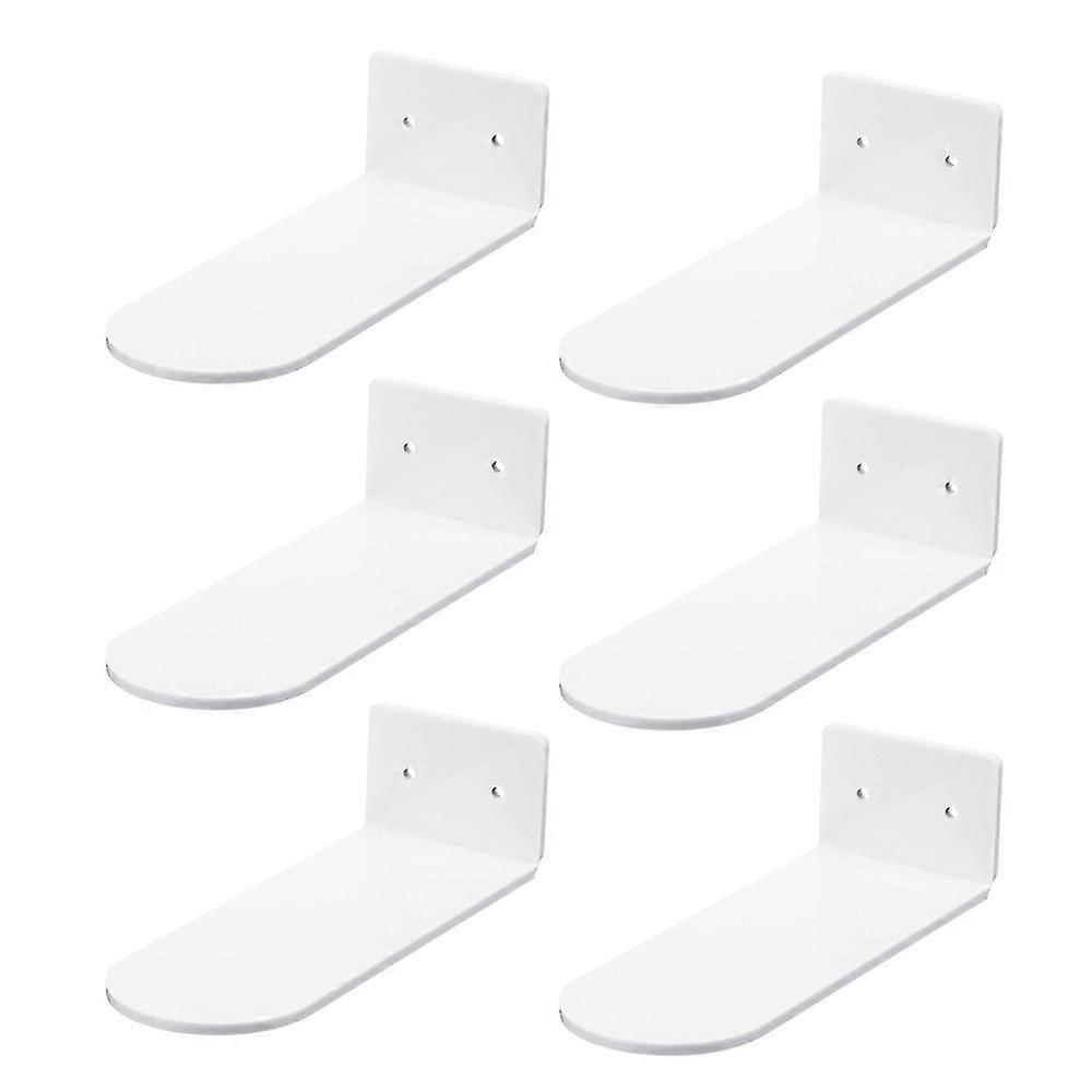 6 Pack Floating Shoe Shelves,white Acrylic Wall Mounted Shoe Display Shelves,for Display Collectibl8700521935004