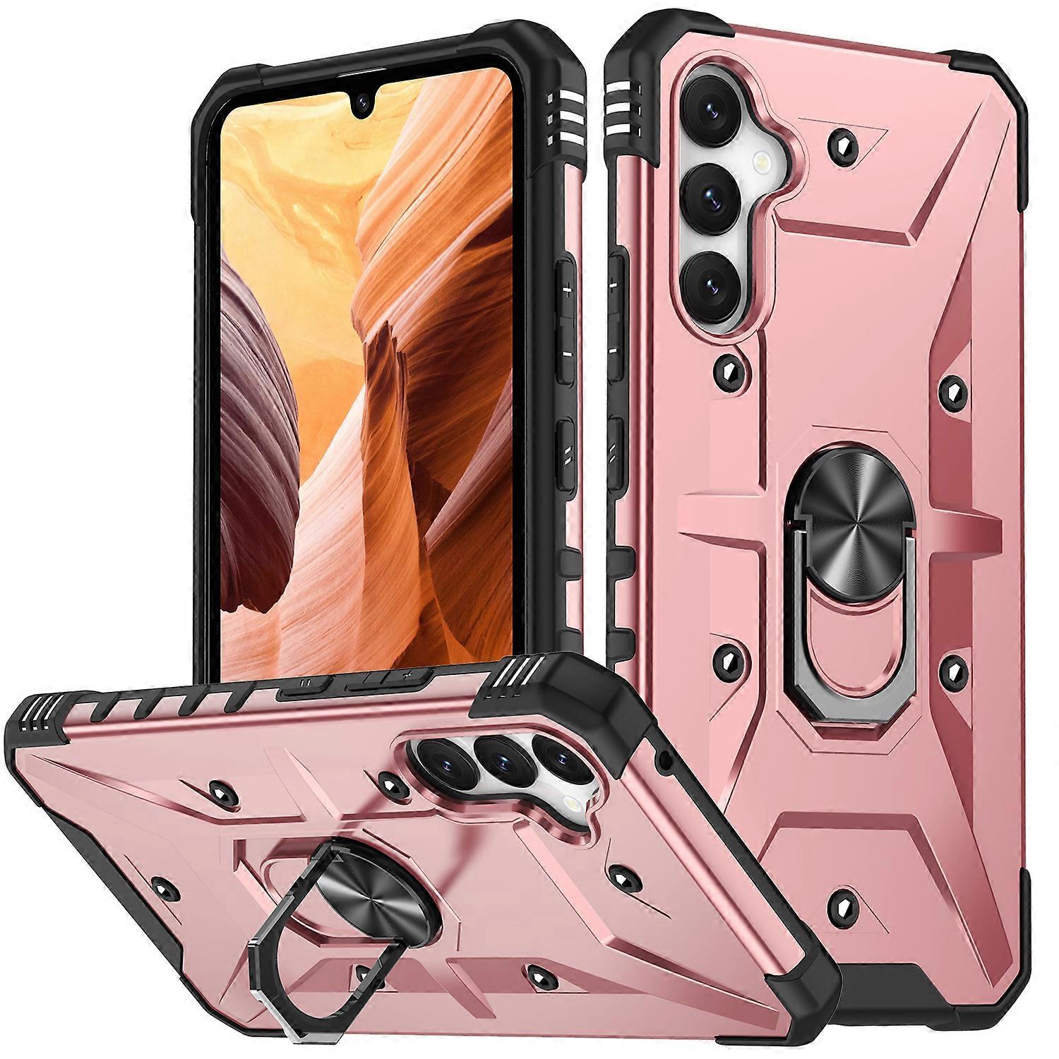 Sergeant Armor Drop-resistant Design Phone Case for SAM A34 with 360-degree Rotatable Ring Stand, All-round Protection, Anti-slip, Anti-scratch, Shock