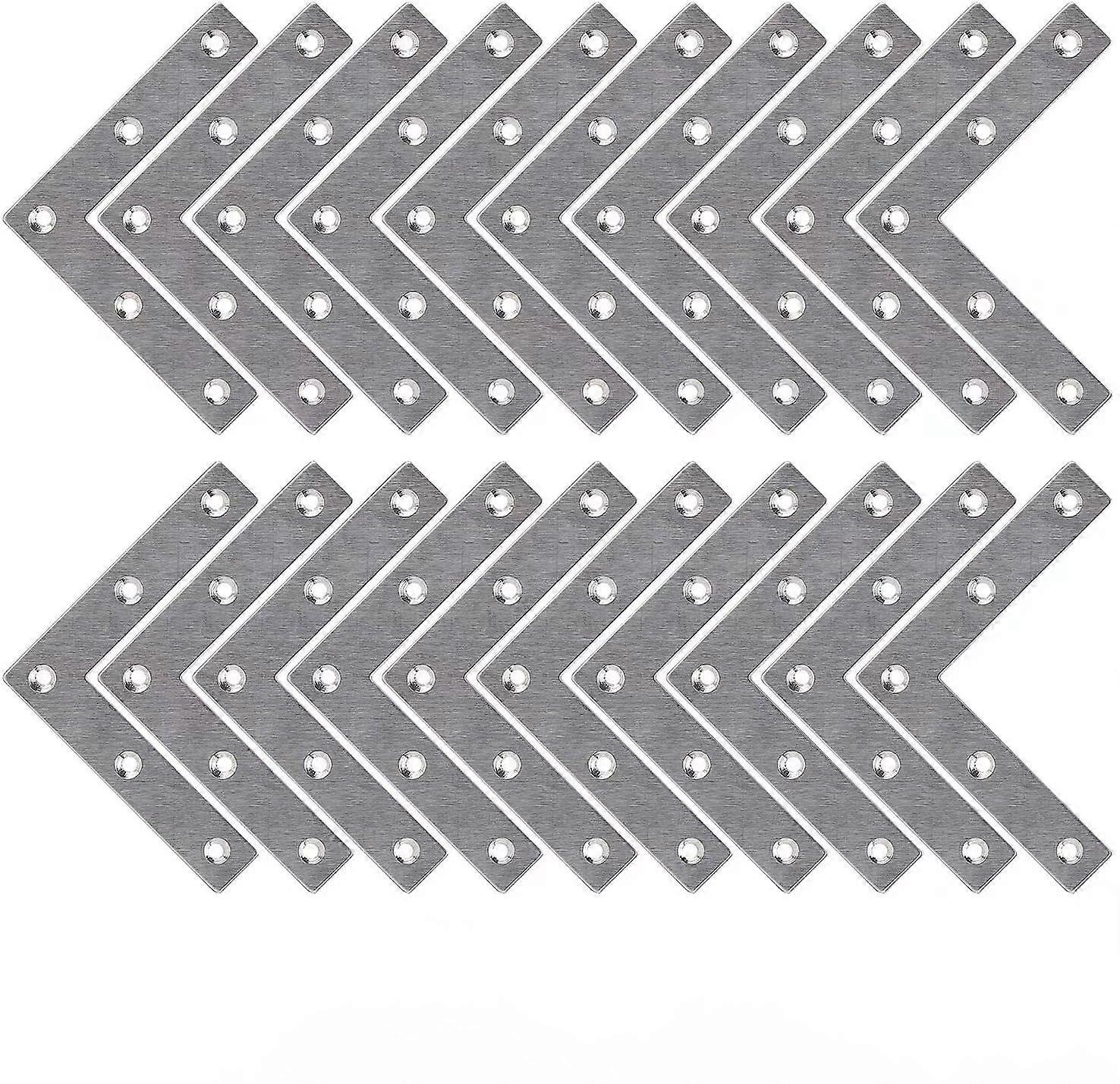 Fixing Bracket Straight Flats L-shaped Bracket Metal Brackets(20pcs)