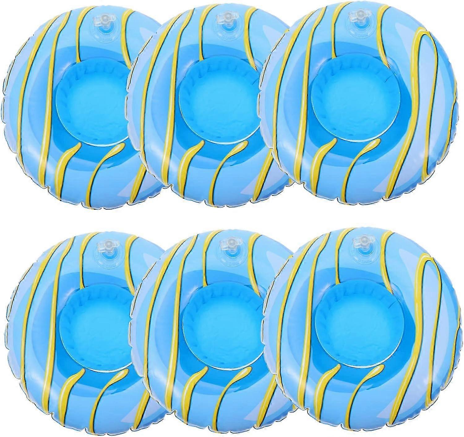 6pcs Water Floating Cup Holder Pool Up Coaster Inflatable Cup Inflatable Coaster Inflatable Drink Holder For Pool Floats For Swimming Pool Drinks
