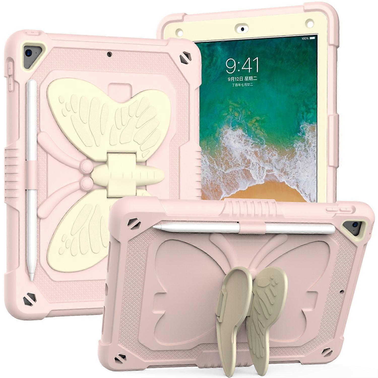 Butterfly element thickened shockproof iPad 10.2 "protective case (pinkExcluding iPad), 9th generation protective case, 8th generation protective case
