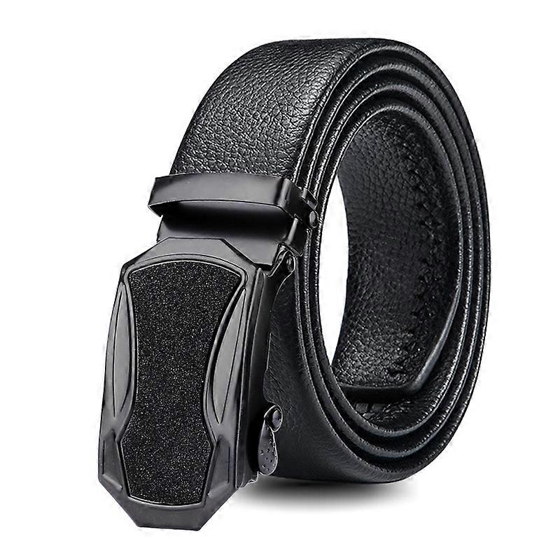 Men Automatic Buckle Double Edge Wrapping Leather Belt