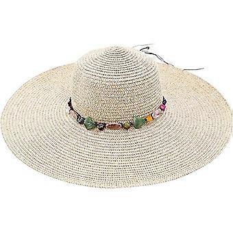Womens Wide Brim Straw Hat Floppy Foldable Roll up Cap Beach Sun Hat UPF 50+