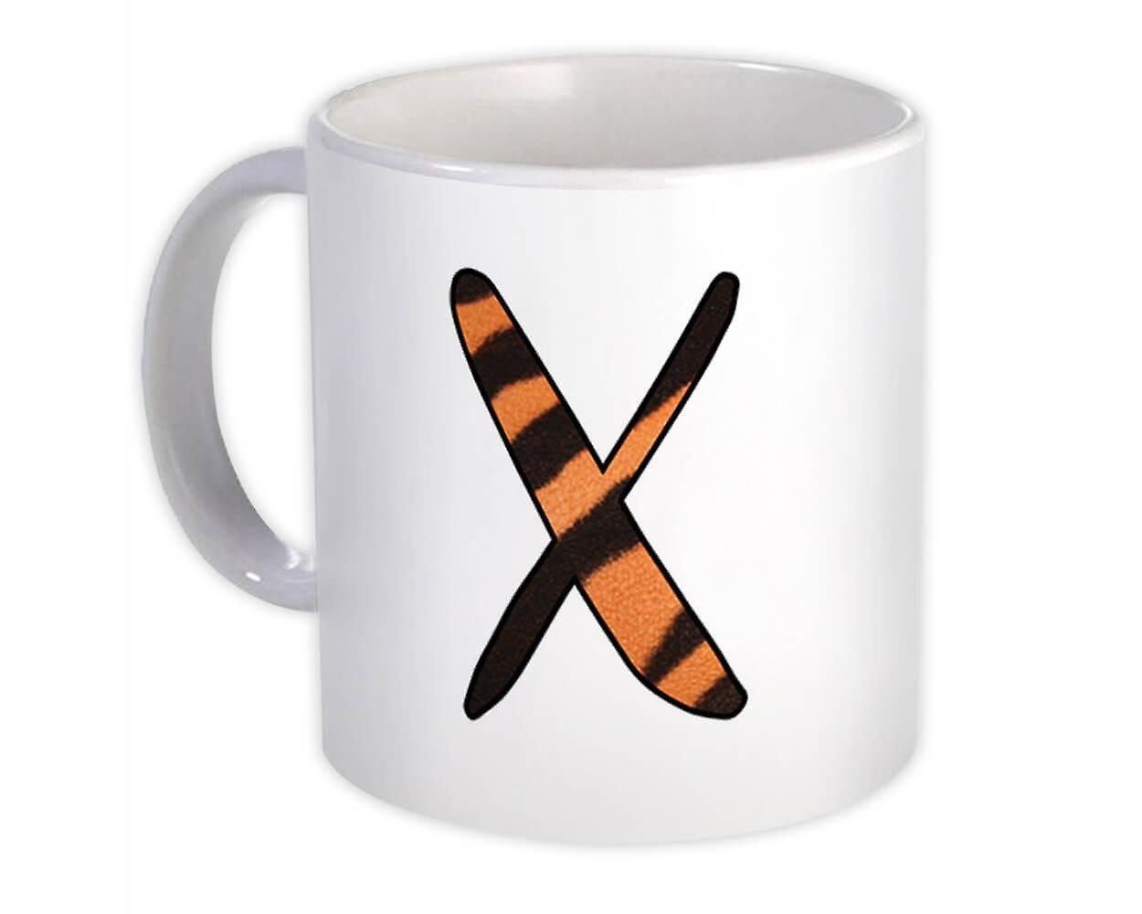 Gift Mug: Monogram Letter X Tiger