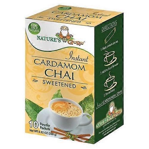 Natures Guru Cardamom Chai Sweetened Instant Chai ,10 Count