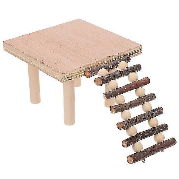 1 Stück Hamsterhörnchen hölzernes Stehbrett Hamsterkäfigleiter Plattform-c