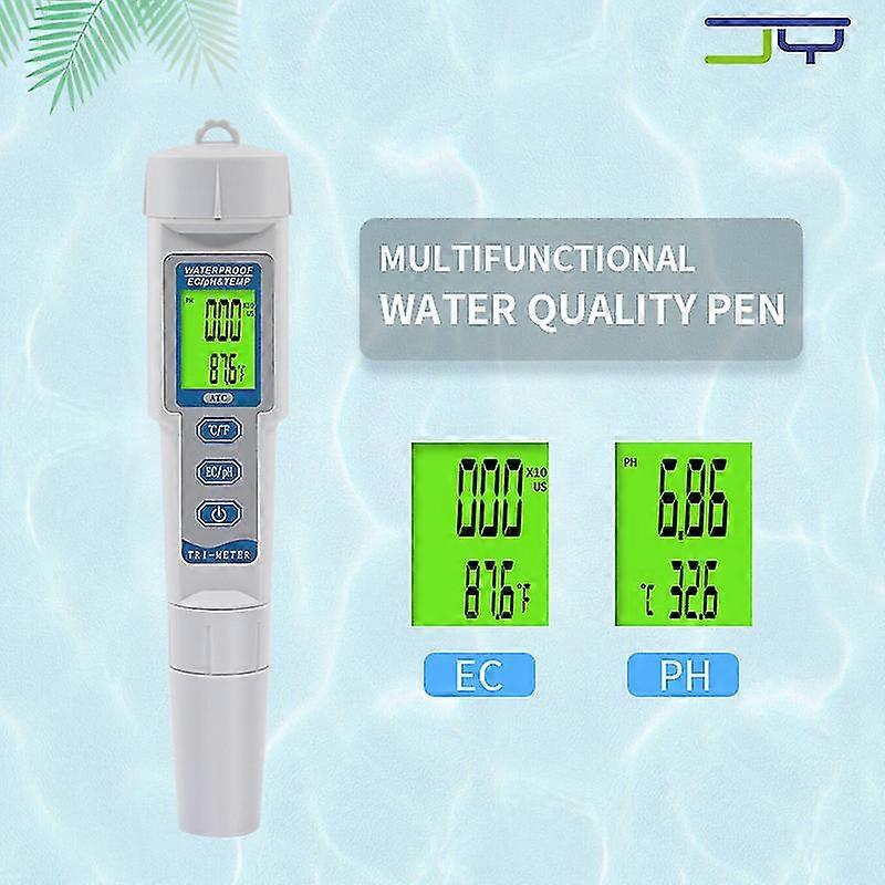 3 in 1 Portable Water Quality Meter Pen - Accurate EC PH TEMP Tester