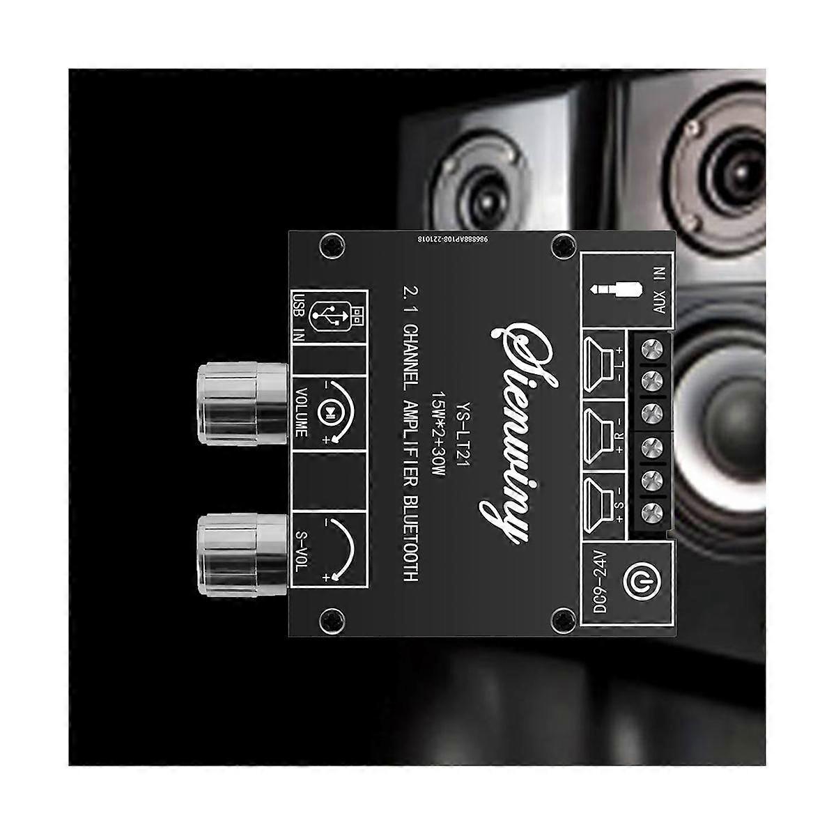 -LT21 2.1 Channel Bluetooth Amplifier Board 15W+15W+30W with Subwoofer Knob Adjusting Encoder Audio