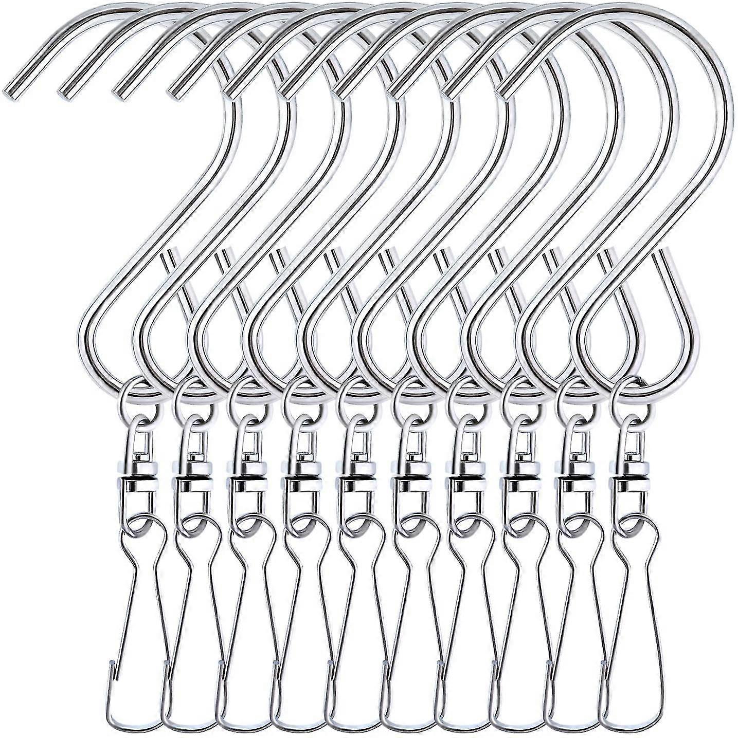 10pcs Swivel Hooks With Clips For Hanging Wind Chimes Bird Feeder