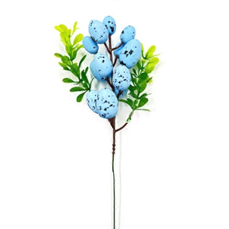 Easter Egg Cuttings Artificial Flowers Branch Colorful Painting Foam Bird Eggs