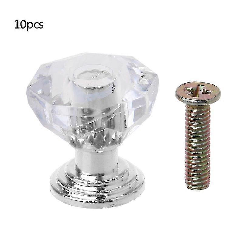 10 Pcs Clear Acrylic Cabinet Cupboard Pulls Wardrobe Small Handle Jewelry Box Plastic Knobs Bedroom Kitchen Drawer Pulls