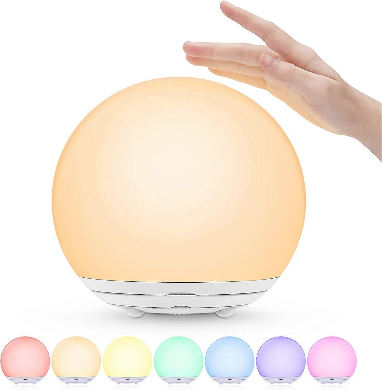 Dww-Veilleuse Enfant,Lampe de Chevet Rechargeable USB,Veilleuse Bb avec Lumire Chaude Dimmable Progressive&Lumire de 7 Couleurs,Tactile&Interrupteur e