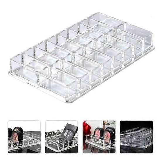 1pc Double-row Clear Acrylic Display Rack Makeup Compact Organizer Nail Polish Box