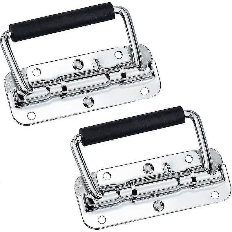 2pcs Stainless Steel Folding Case Handles 110 X 41mm, Silver