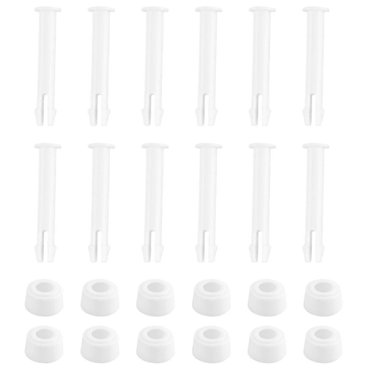 12 Pcs Plastic Pool Joint Pins & 12 Pcs Rubber Seals for Above Ground Round Frame Pool Parts 28270-28273(2.36In)