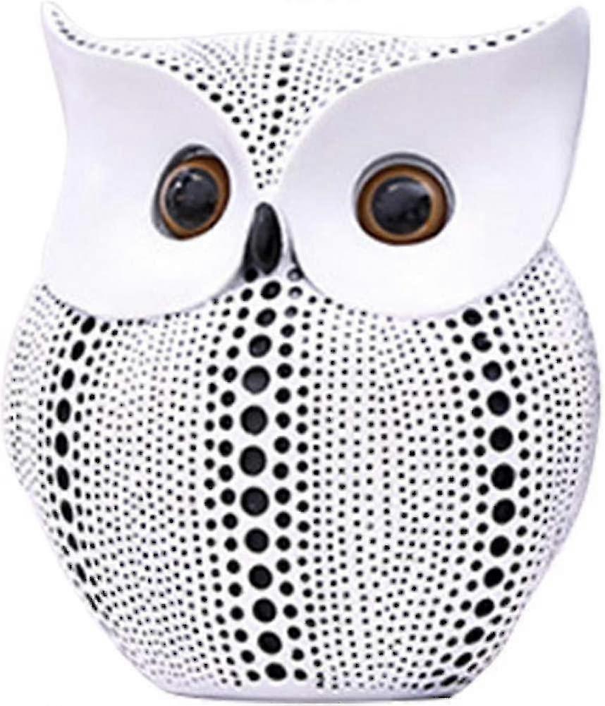 Nordic Style Polka Dot Owl Sculpture Resin Owl Statue Crafts For Bedroom Office Home Ornament Owl Birds Animal Lover Gift Hy